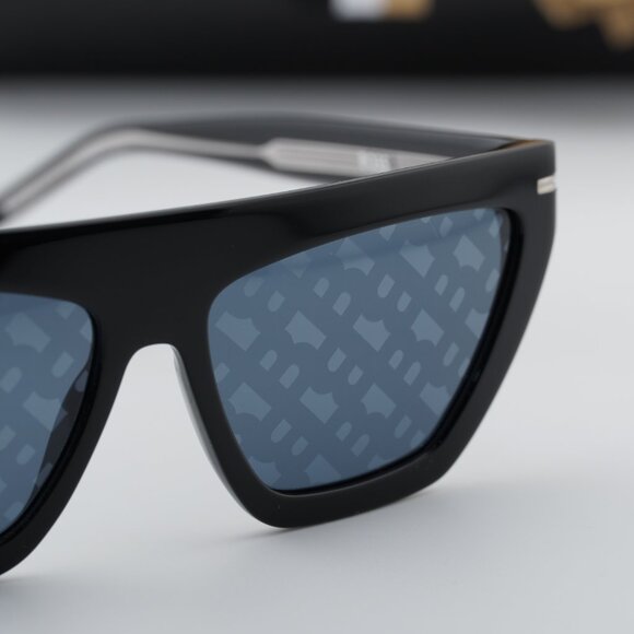 Hugo BOSS 1609/S 0807 MD Geometric Sunglasses - Black/Grey Blue Monogram main image 6